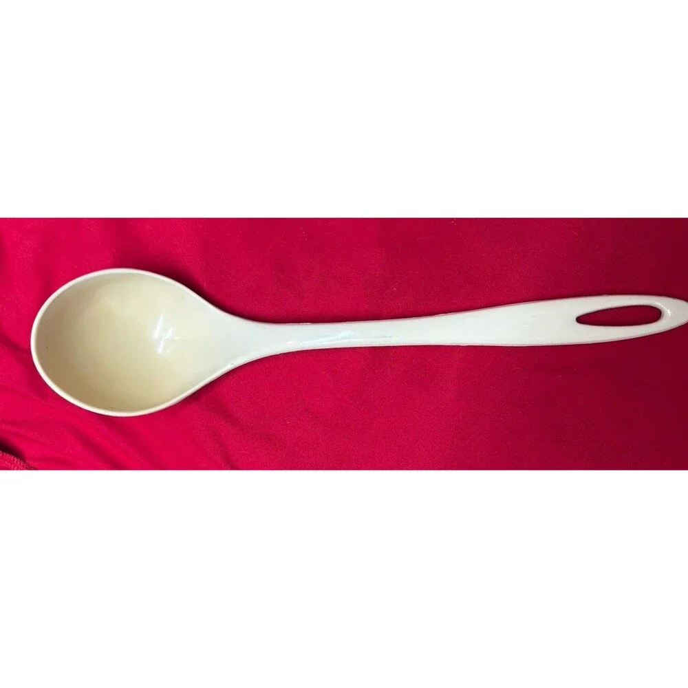 Vintage Ensar Corp Cream Plastic Soup Ladle 12